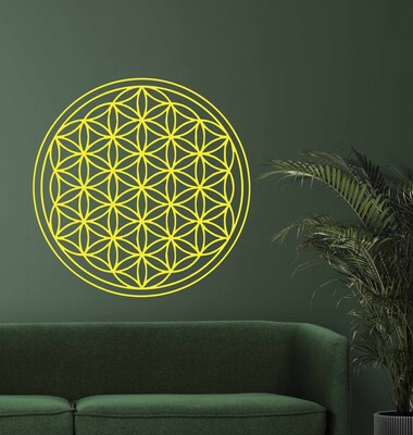 Flower of Life Symbol wall decal, Geometrical Mandala vinyl wall sticker, Sacred Geometry symbol n012 - image1